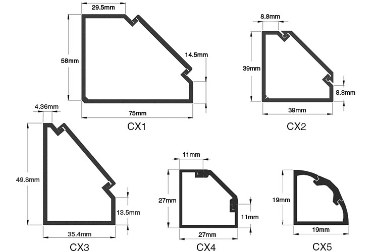 cabinet extrusions cad image