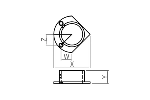 corner mounting bracket for fibre optic light tube